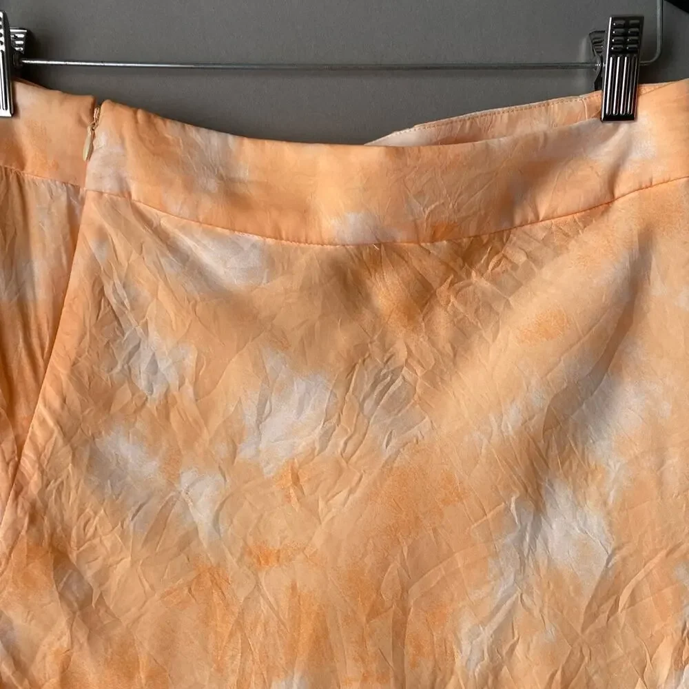 Free People sz 10 orange white mini flareBoho hippie skirt‎